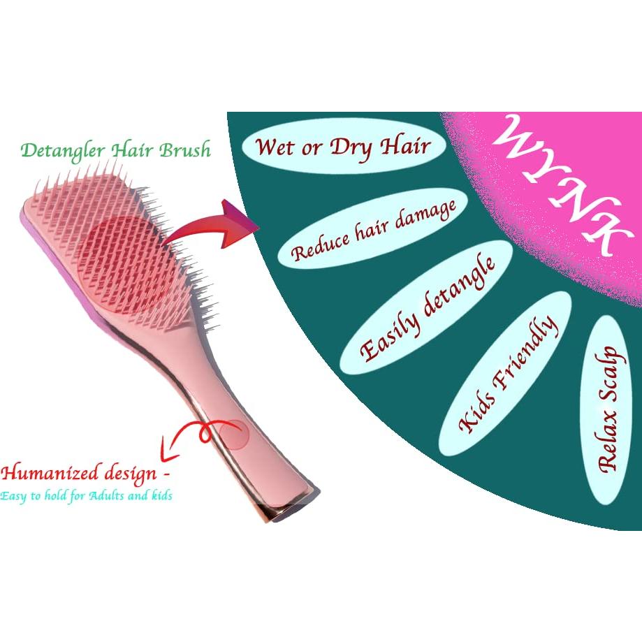 Cepillo Desenredante WYNK 2 Paquete Verde Oscuro y Violeta