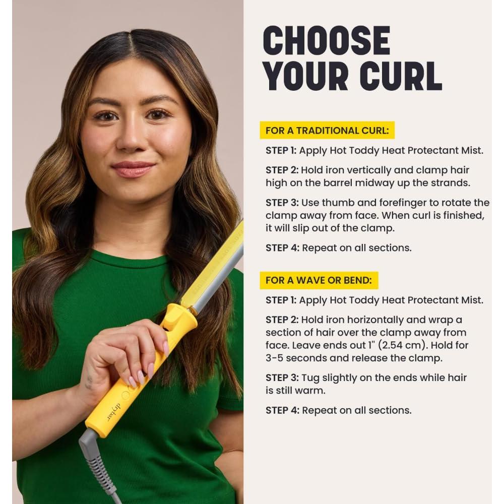 Plancha Rizar Rotativa Drybar 3 Días 1.25" Amarillo Gris