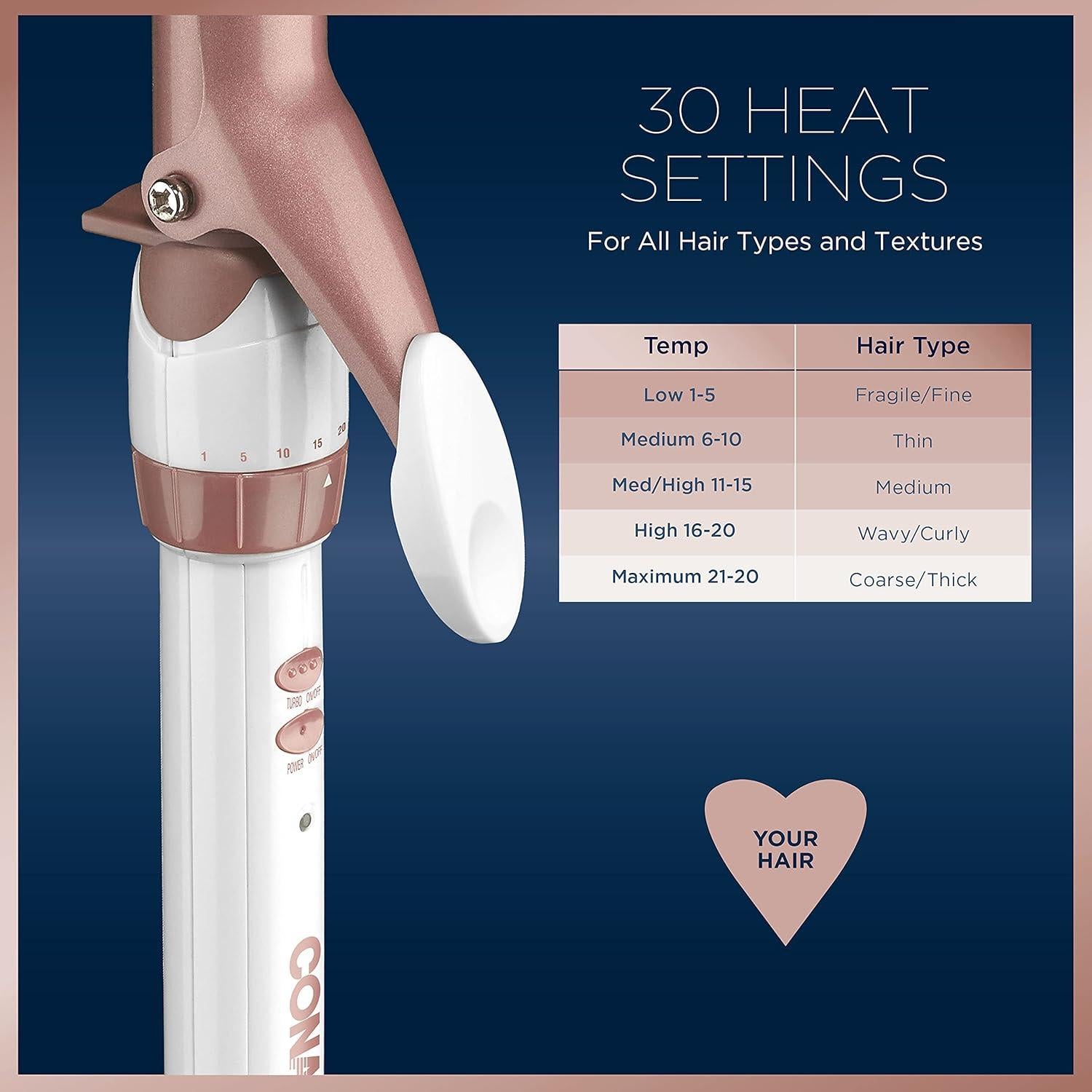 Plancha de Rizar Cerámica Conair 1 Pulgada Rosa Dorado