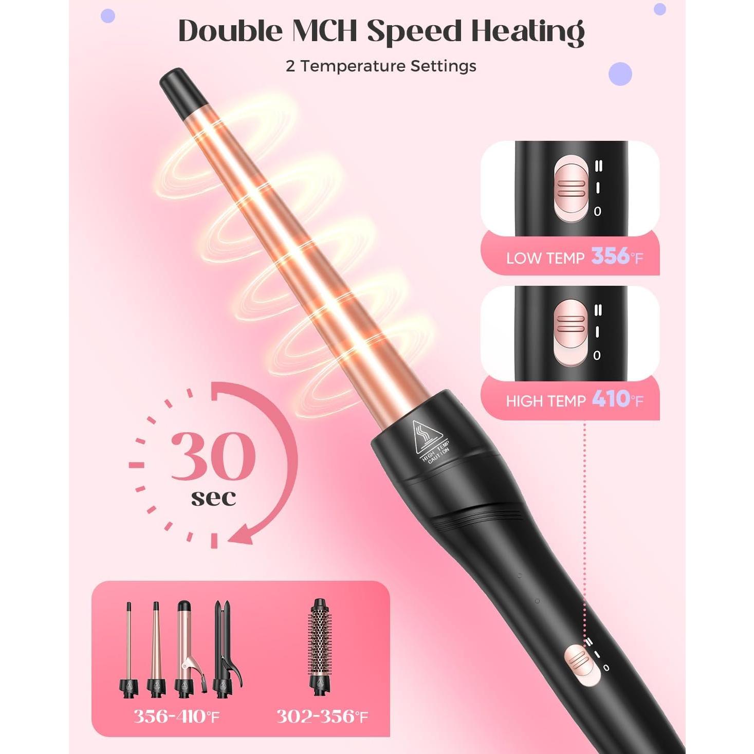 Set de Plancha de Rizar 5 en 1 Lopeie Oro Rosa 0.99 kg