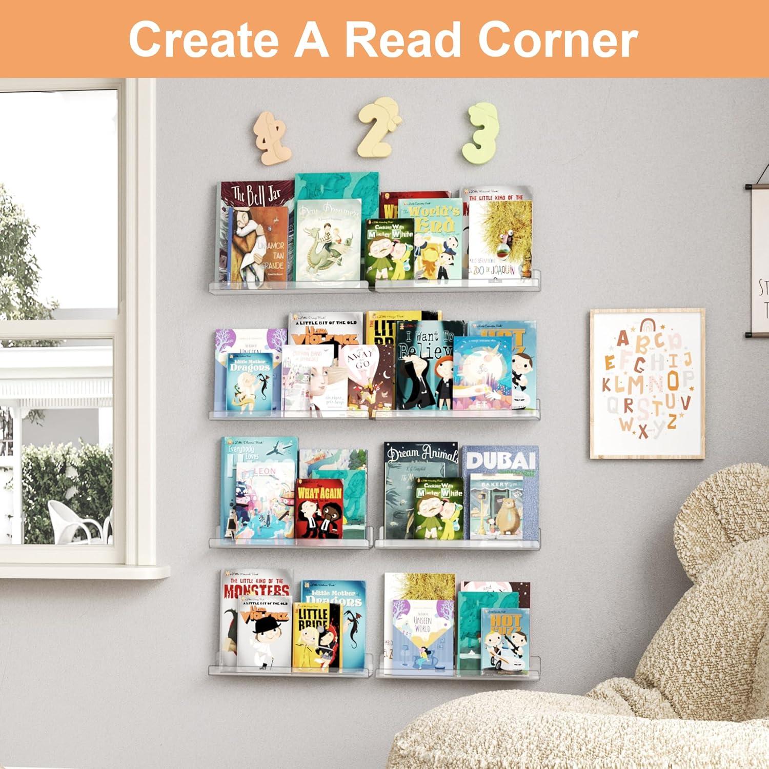 Estantes Acrílicos Flotantes Upsimples 12 Piezas 38.1 cm