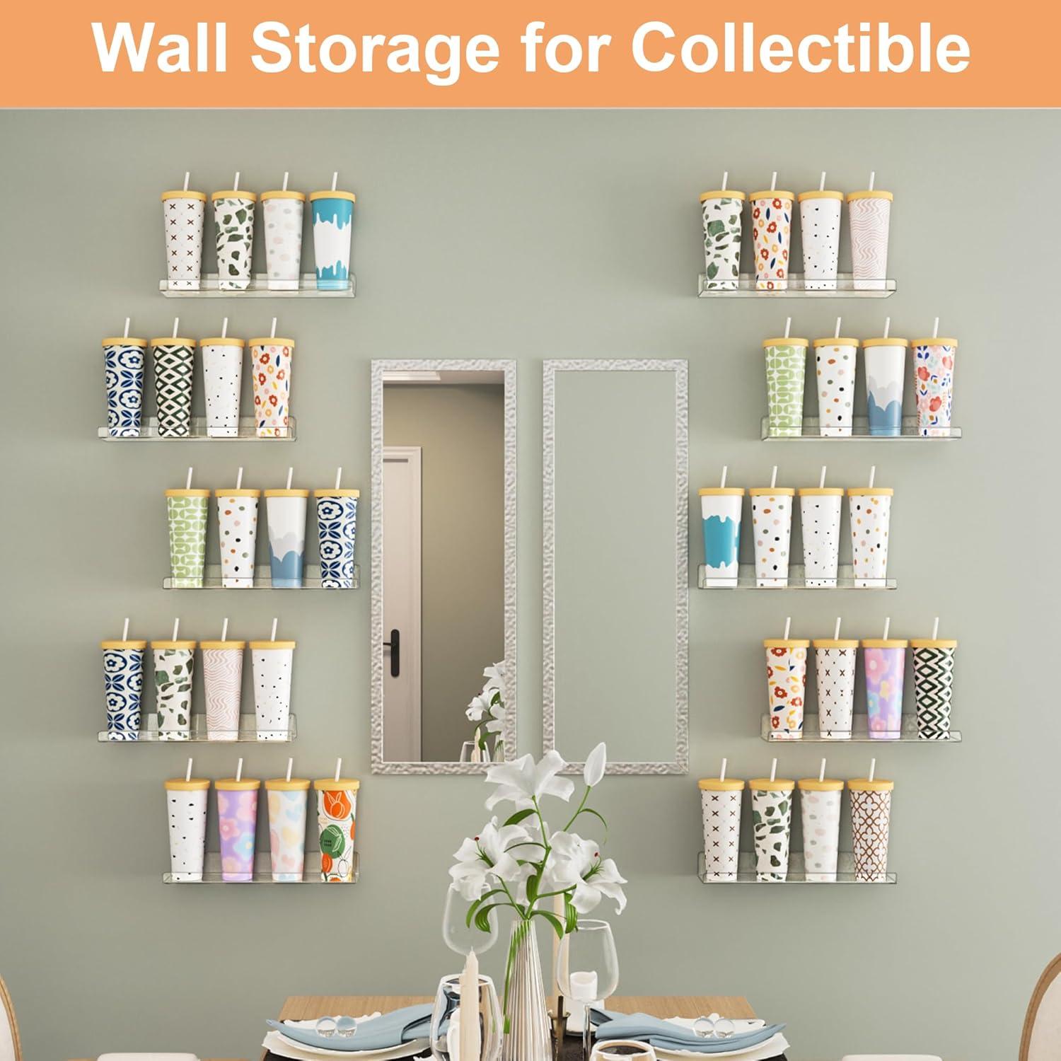 Estantes Acrílicos Flotantes Upsimples 12 Piezas 38.1 cm