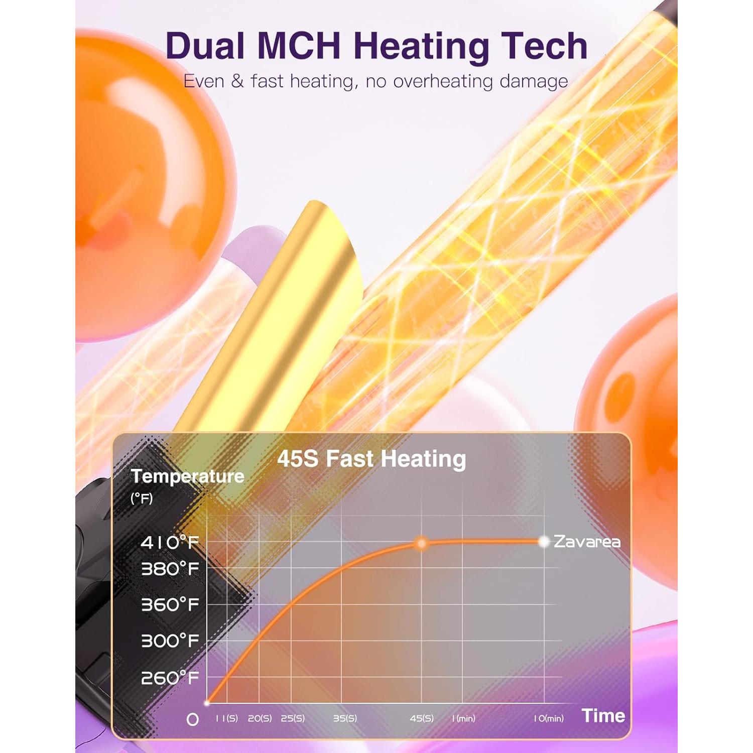 Plancha de Rizar Automática ZAVAREA 1.25" Doble Voltaje