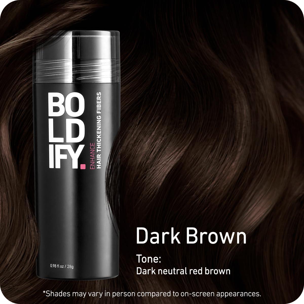 Fibras para Cabello Boldify 28g - Marrón Oscuro - Relleno Instantáneo
