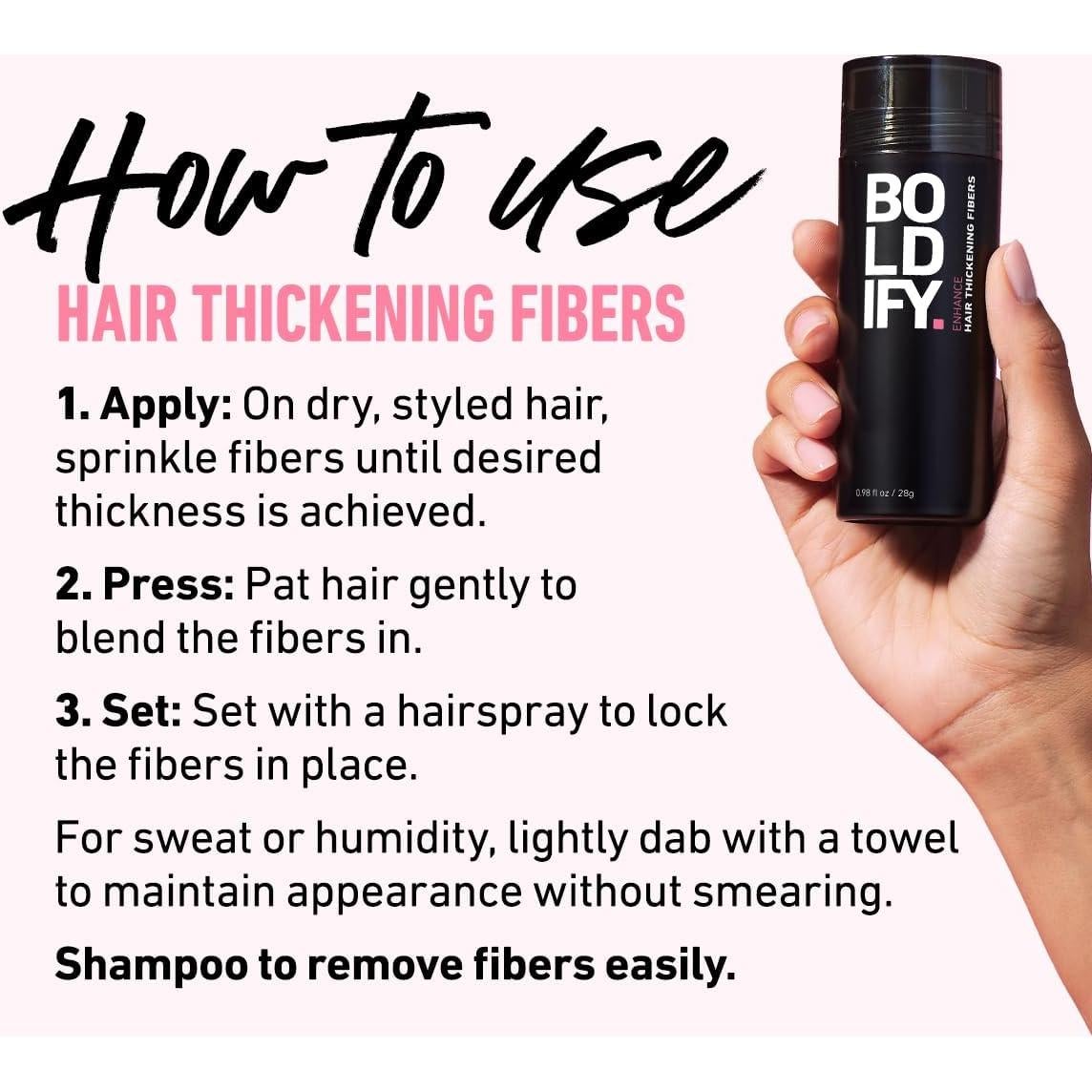 Fibras para Cabello Boldify 28g - Marrón Oscuro - Relleno Instantáneo