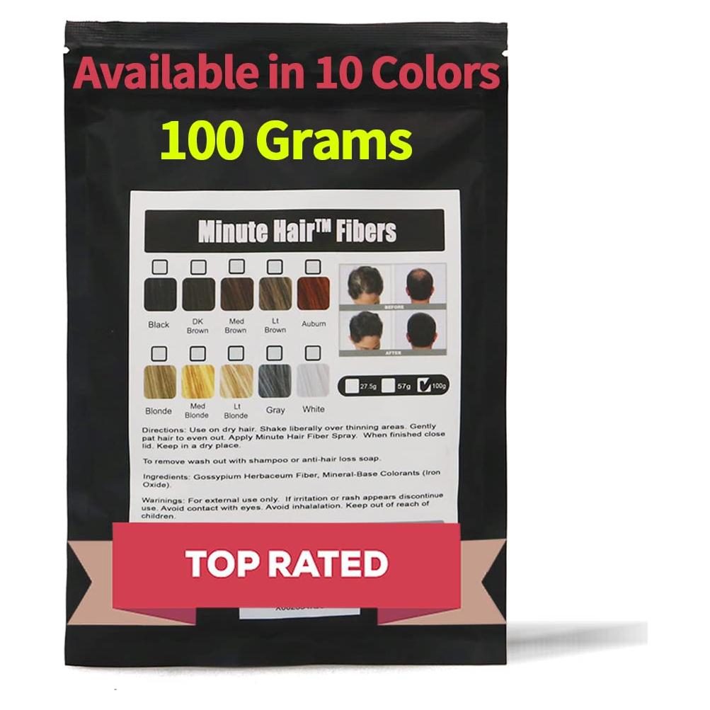 Fibras para Cabello Castaño Claro Minute Hair 100g - Relleno Instantáneo