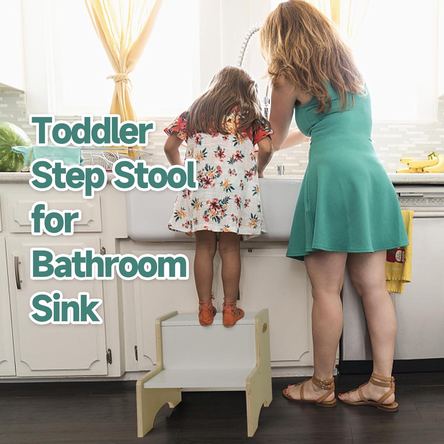 Banco de Paso WOOD CITY para Niños Blanco con Escalones