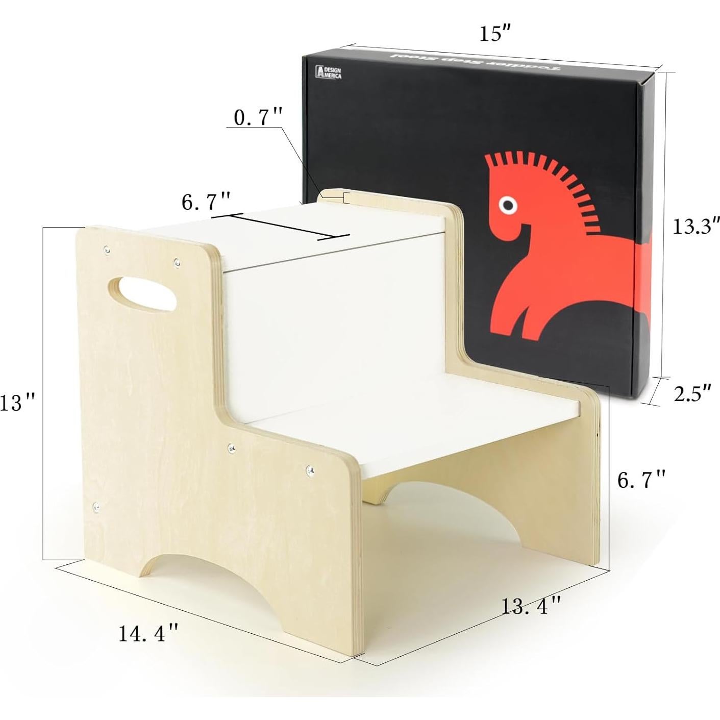 Banco de Paso WOOD CITY para Niños Blanco con Escalones