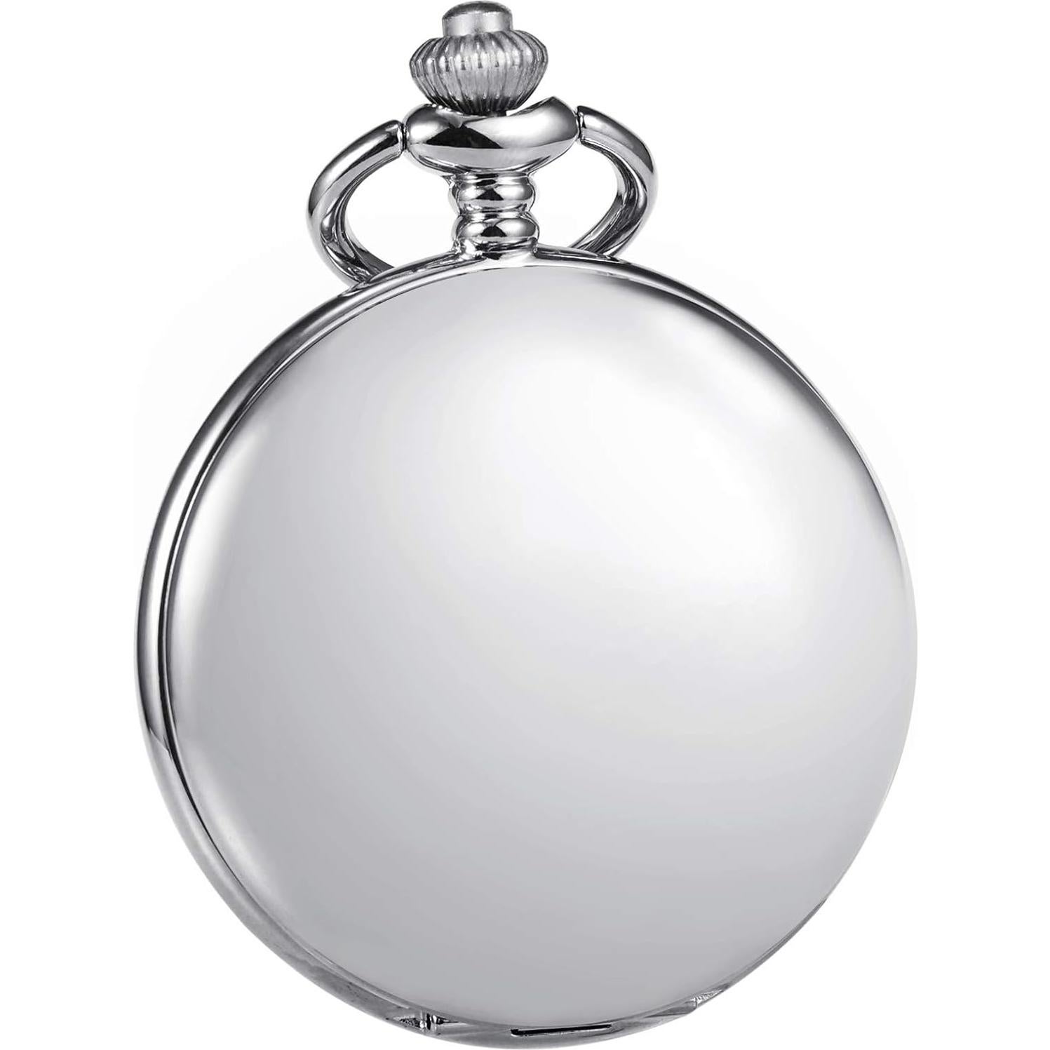 Reloj de bolsillo mecánico TREEWETO Vintage Doble Tapa Plata