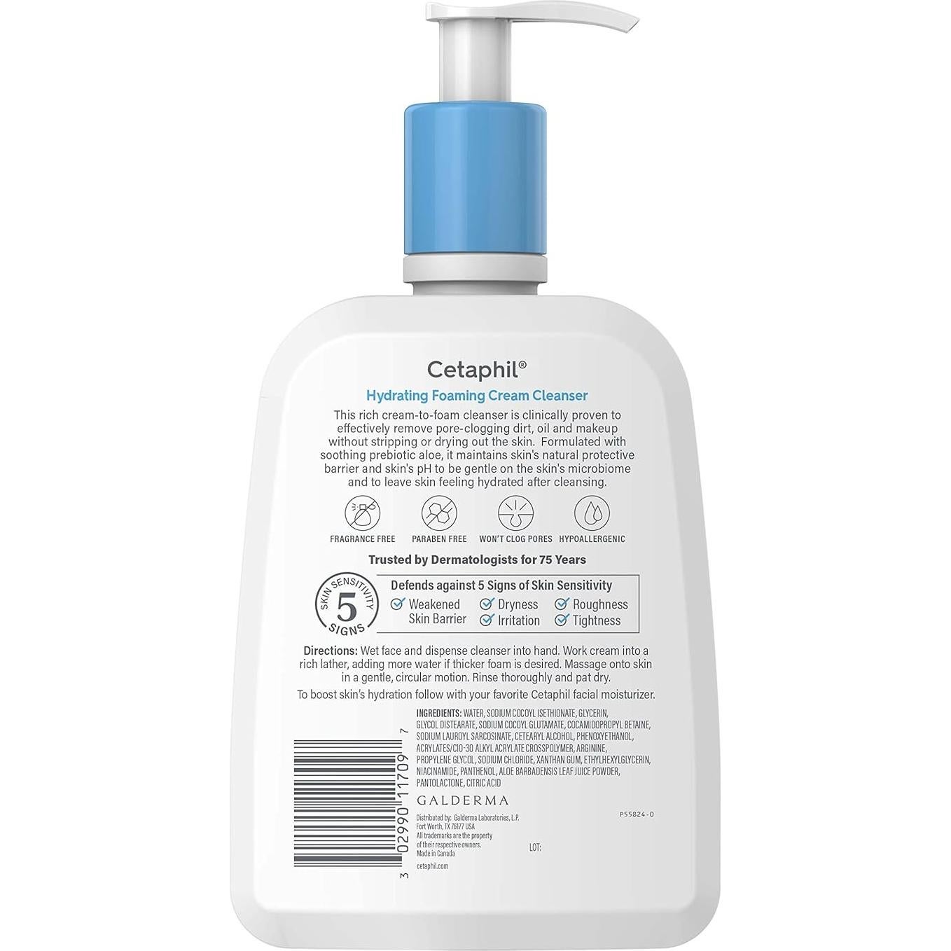 Cetaphil Limpiador Facial Espumoso 473 ml Piel Sensible
