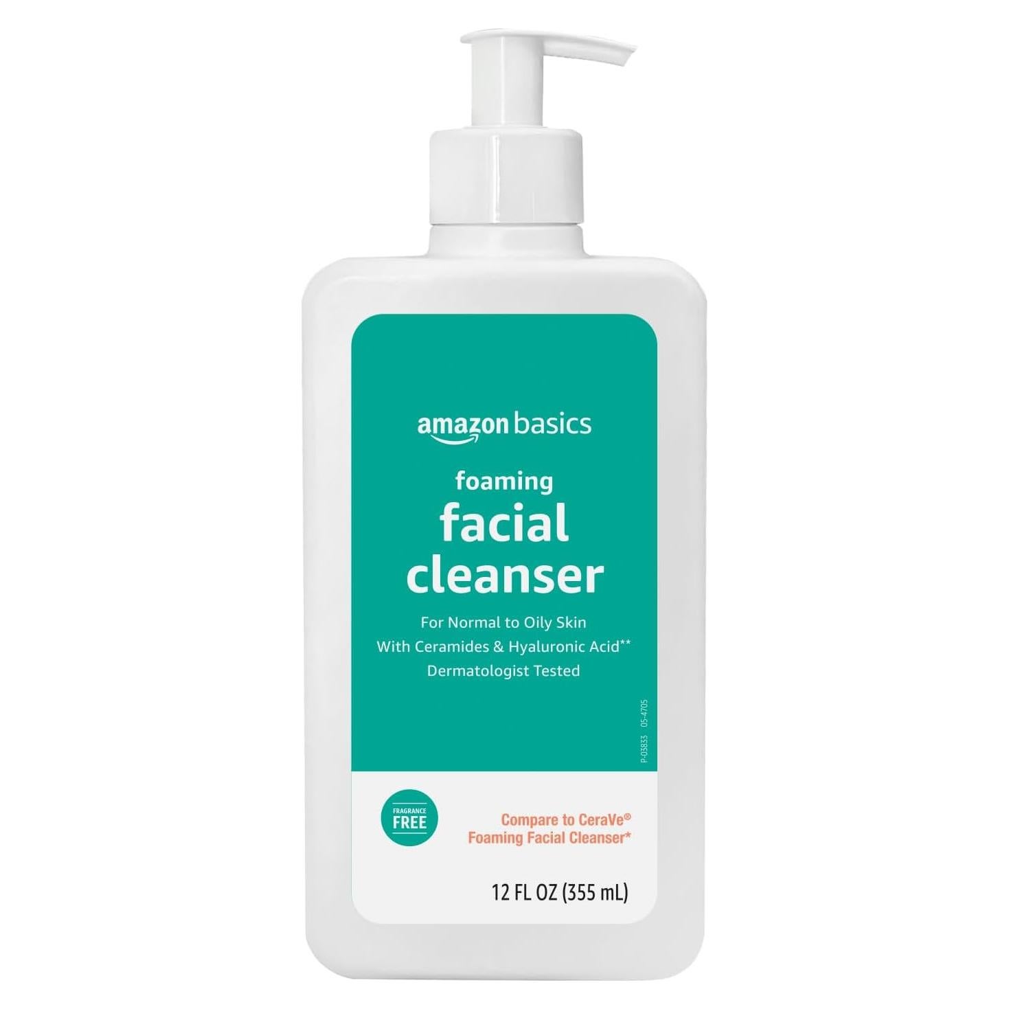Limpiador Facial Espumoso Amazon Basics 354 ml con Ceramidas y Ácido Hialurónico