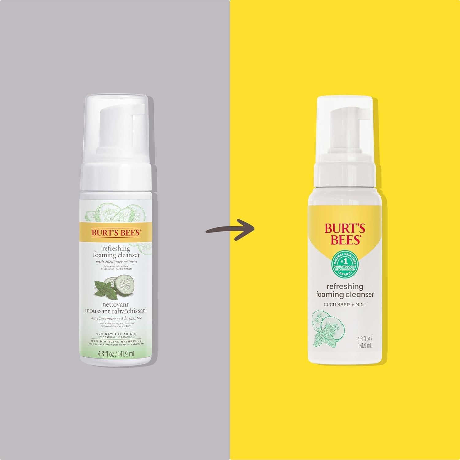 Limpiador Facial Espumoso Burt's Bees con Pepino y Menta 201g