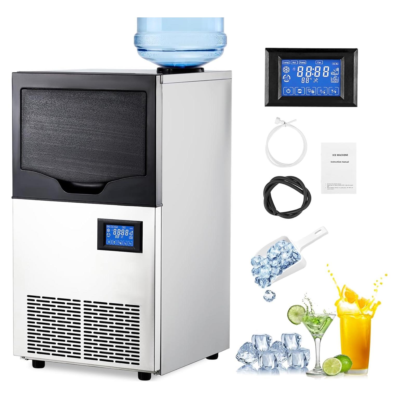 Máquina de Hielo Comercial PioneerWorks 63.5kg/día 22kg Capacidad