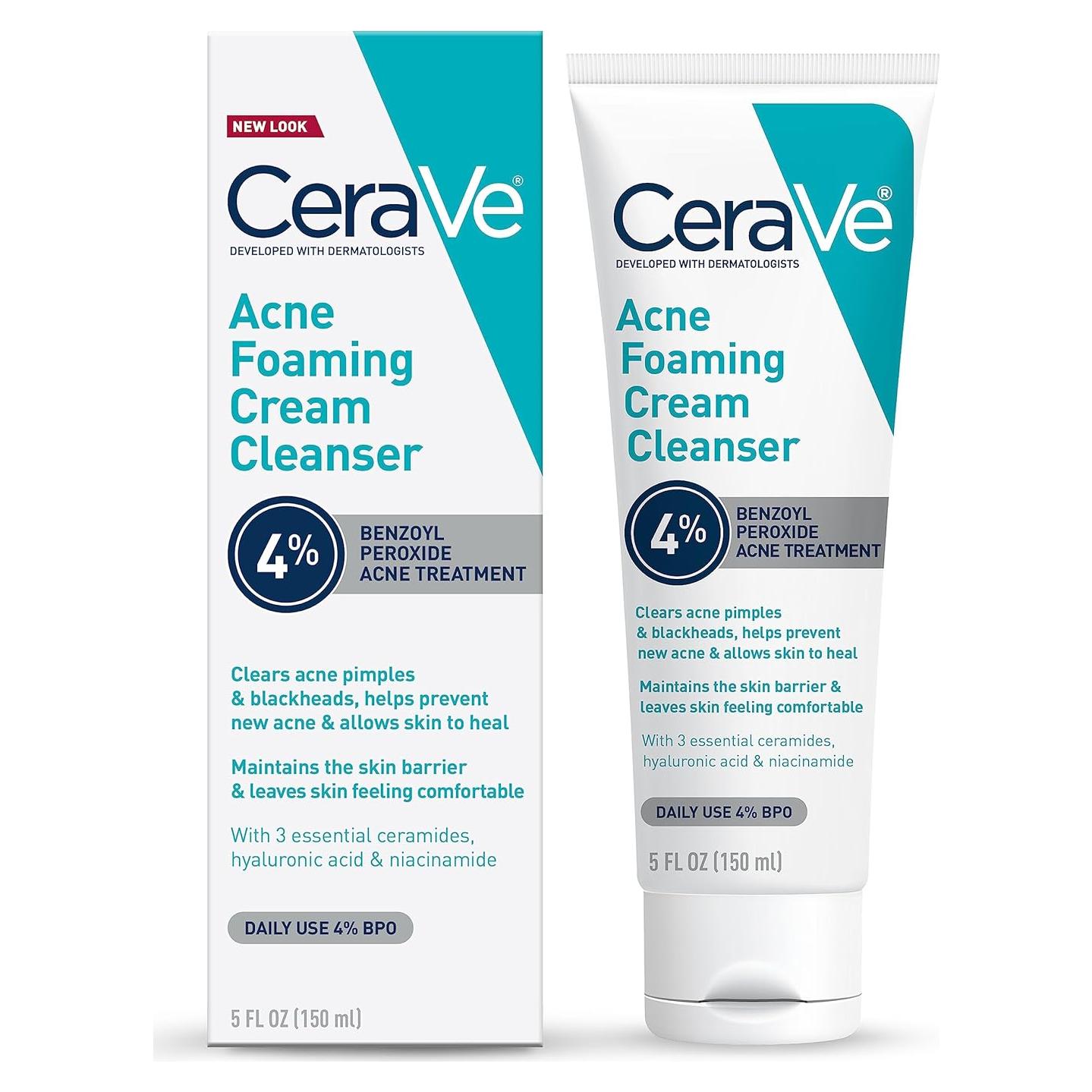 CeraVe Limpiador Facial Espumoso 4% Peróxido de Benzoilo 190ml