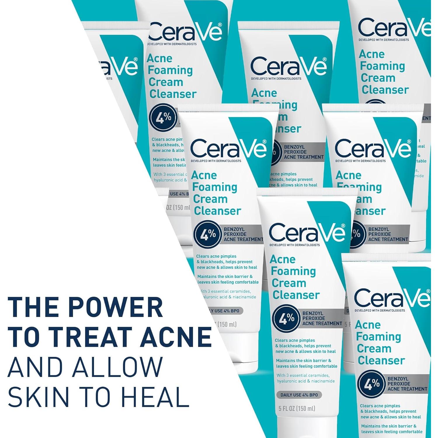 CeraVe Limpiador Facial Espumoso 4% Peróxido de Benzoilo 190ml