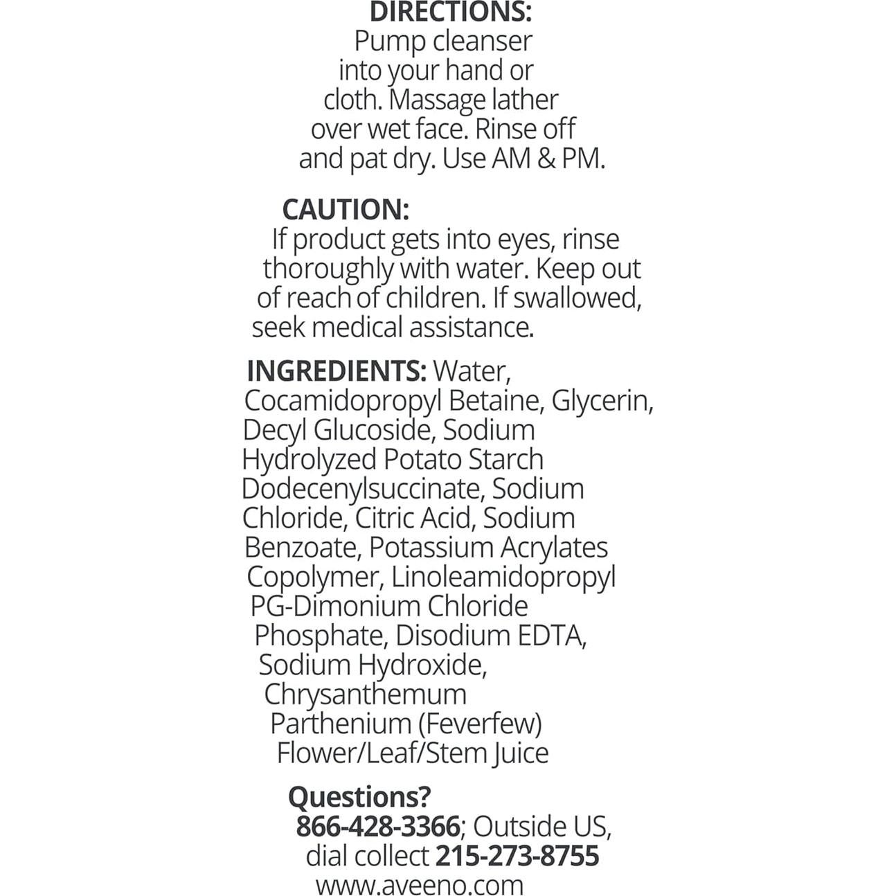 Limpiador Facial Espumoso Aveeno Calm + Restore 177 ml