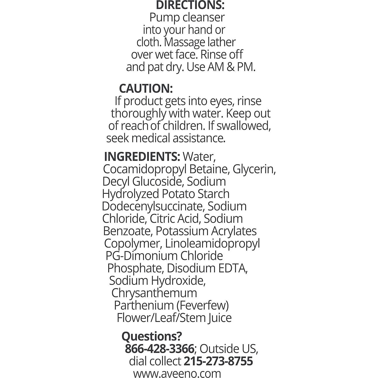 Limpiador Facial Espumoso Aveeno Calm + Restore 177 ml