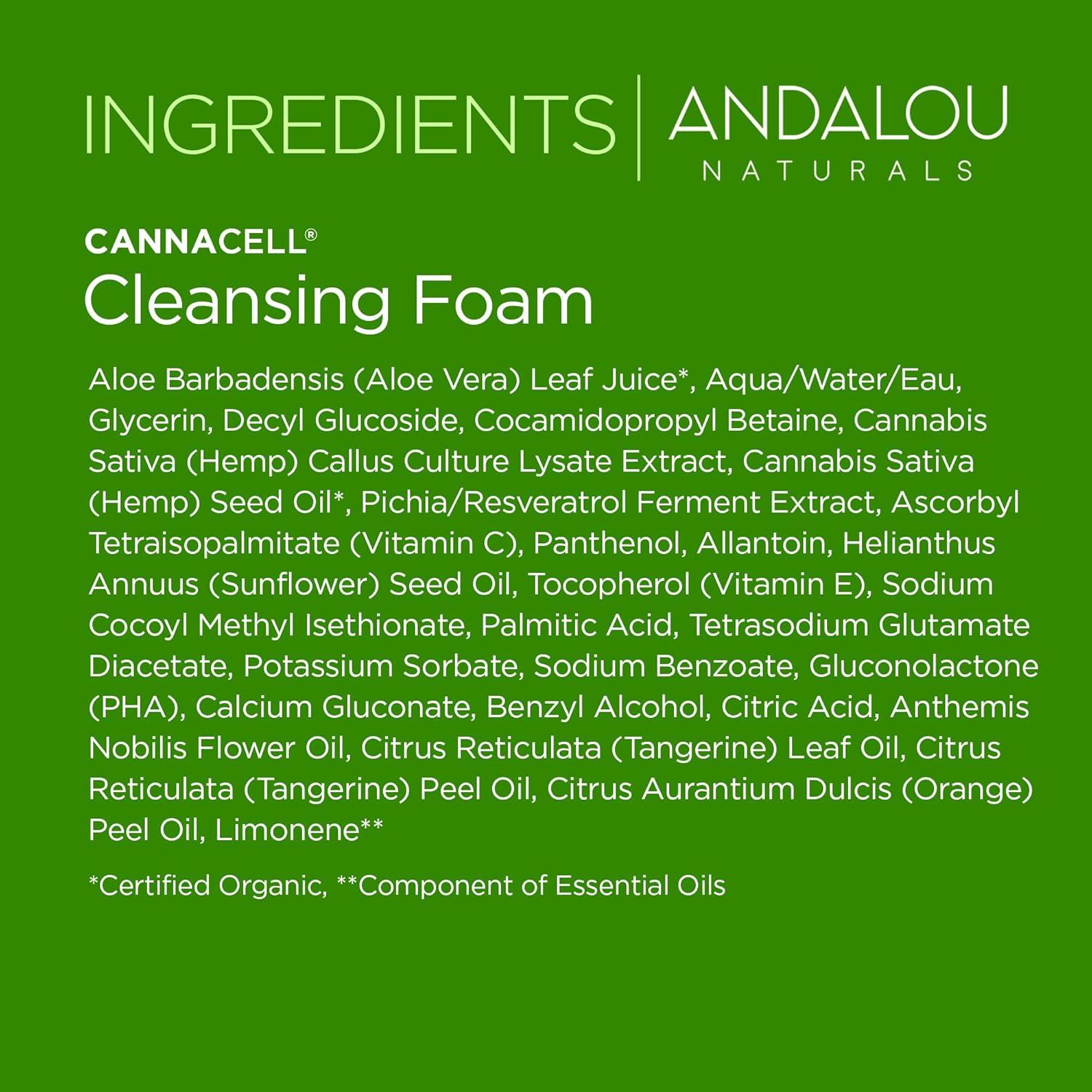 Espuma Limpiadora Botánica Andalou Naturals CannaCell 162 ml