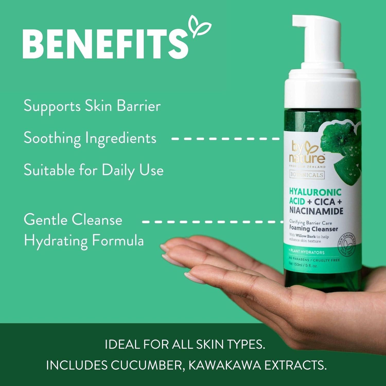 Limpiador Facial Espumoso By Nature 150ml Ácido Hialurónico