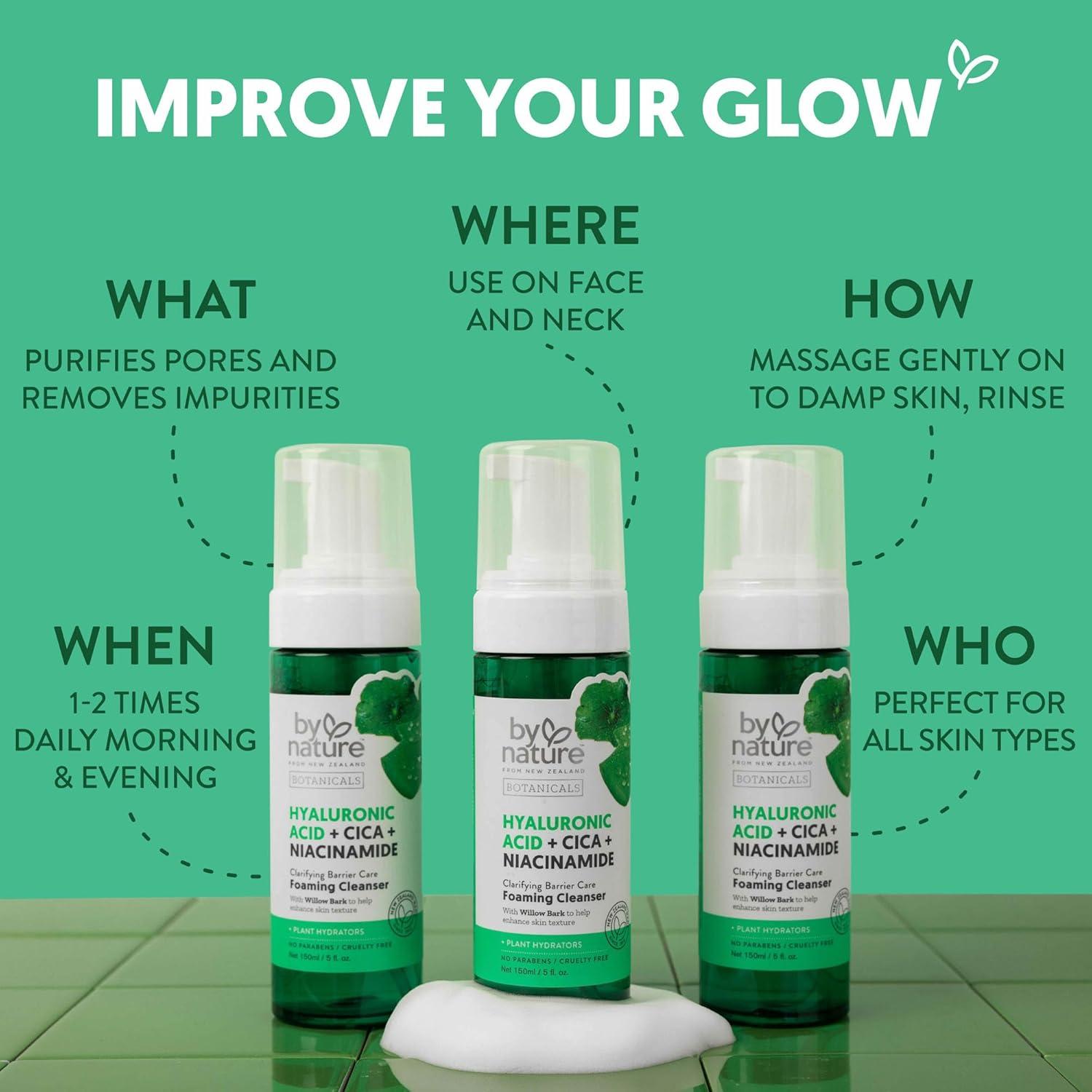 Limpiador Facial Espumoso By Nature 150ml Ácido Hialurónico