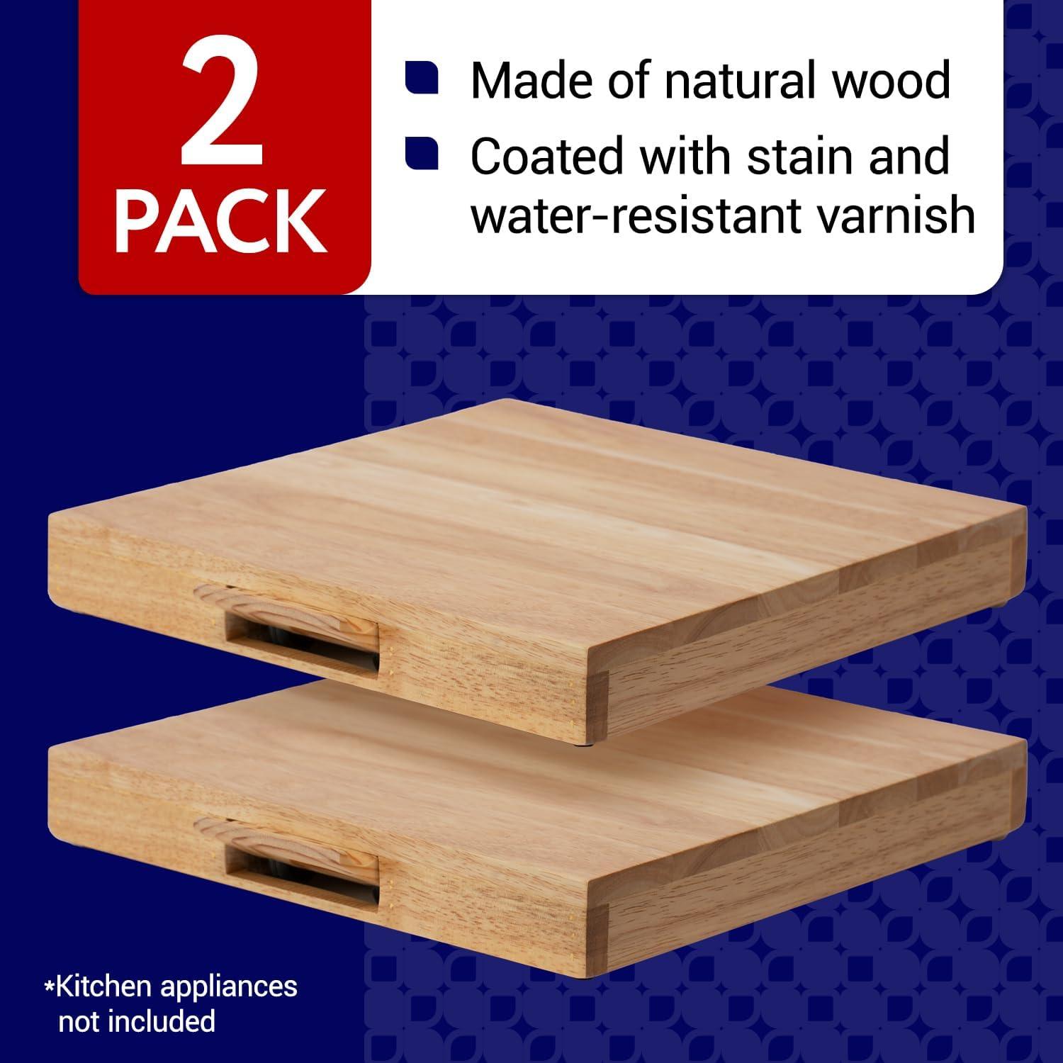 Bandeja Deslizante de Madera IMPRESA 2 Pack 33x33 cm