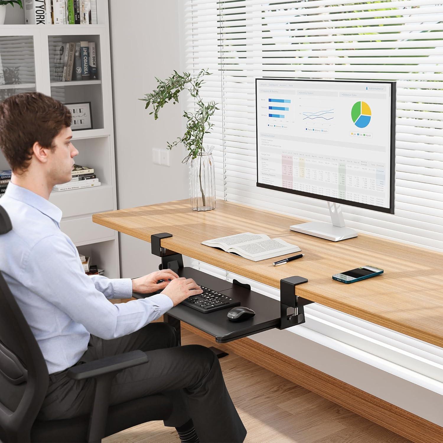 Bandeja para Teclado BONTEC KMT01 Deslizante Negra 65x30cm