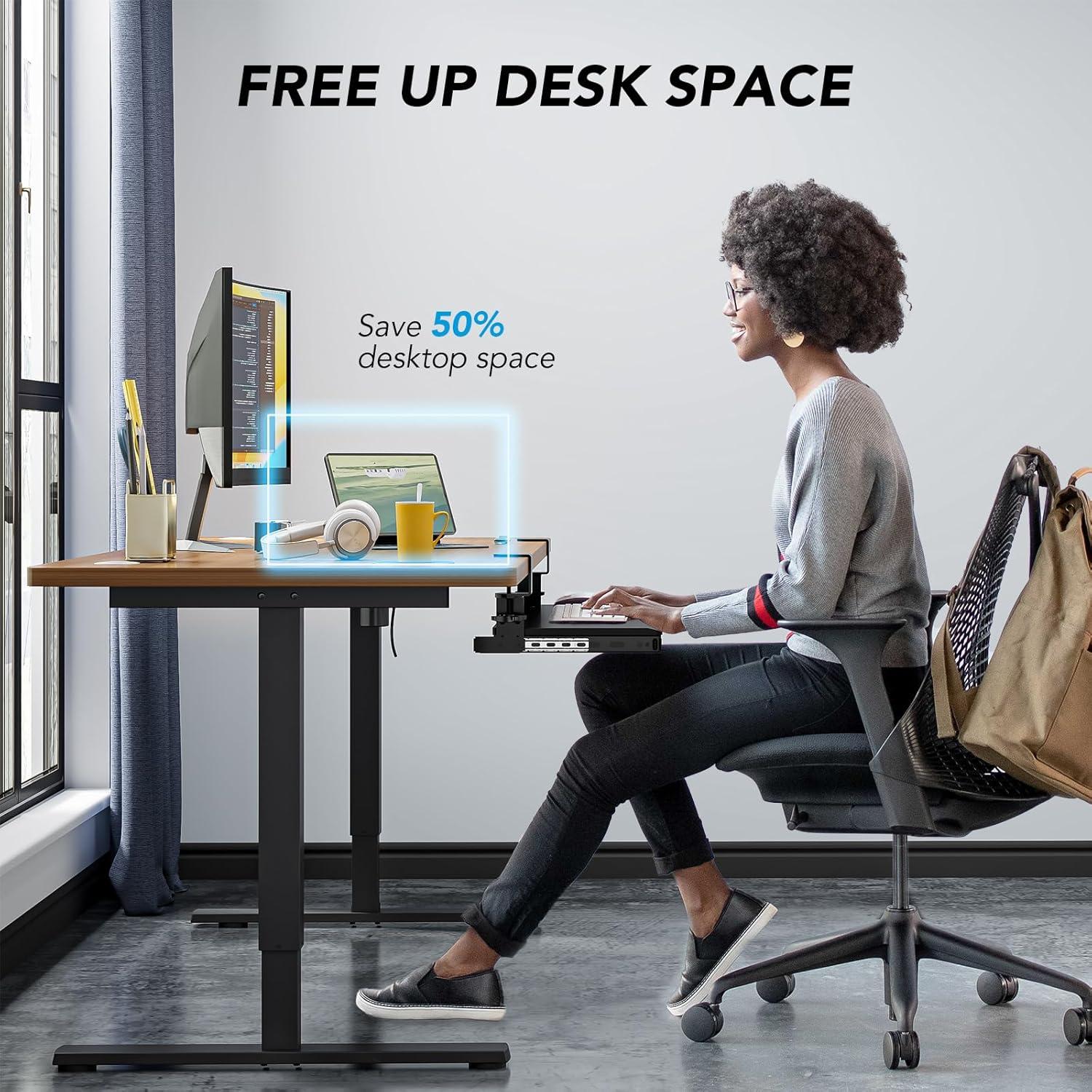 Bandeja de Teclado Bajo Escritorio AX WABER 70 x 28 cm Negra