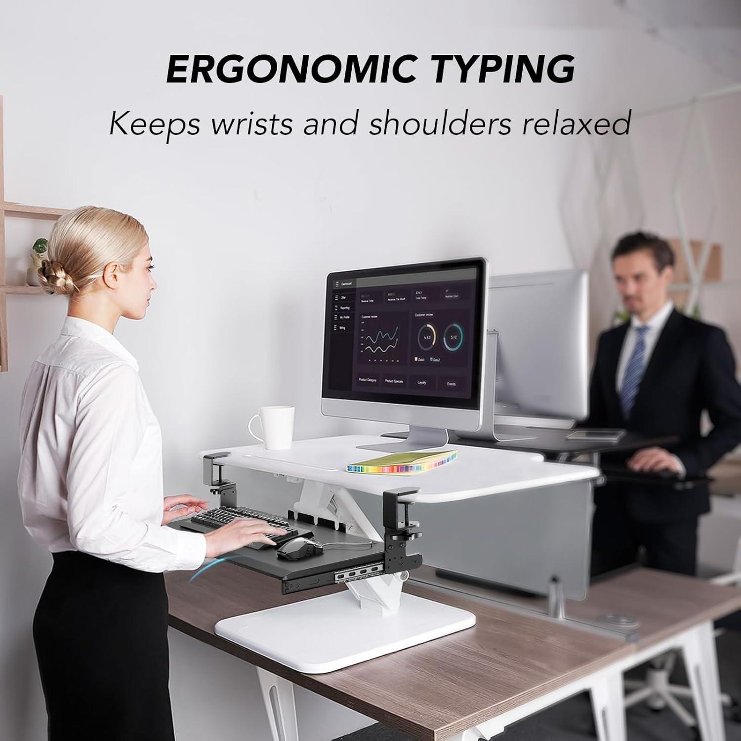 Bandeja de Teclado Bajo Escritorio AX WABER 70 x 28 cm Negra