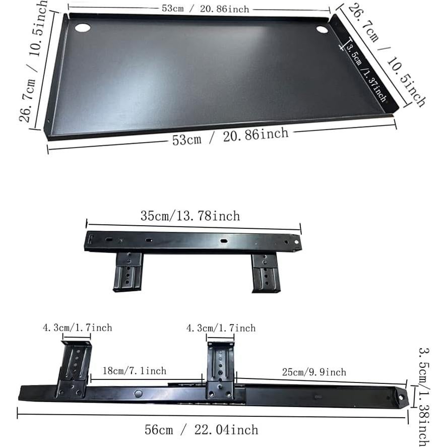 Bandeja deslizante para teclado FUZADEL 53x26.7 cm acero