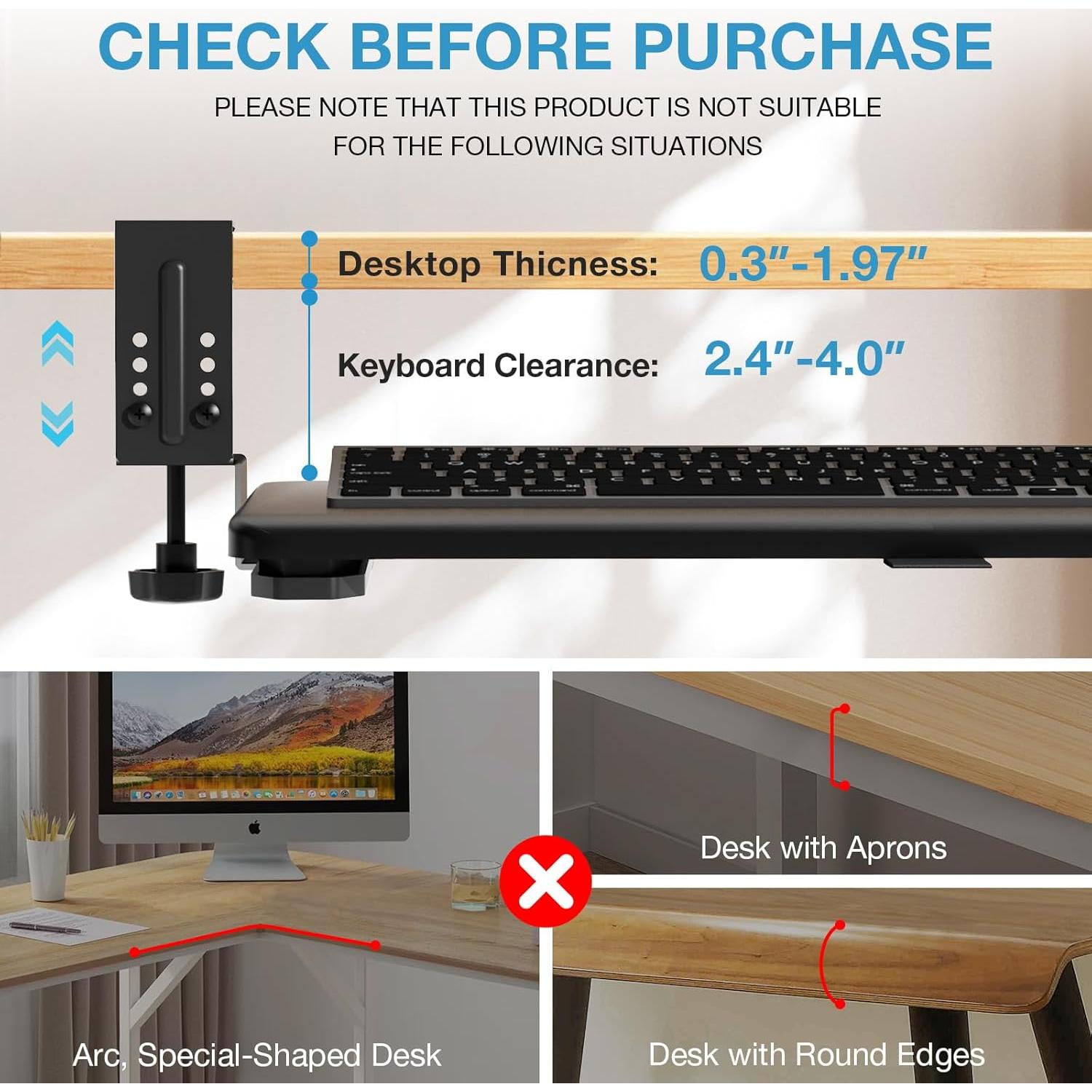 Bandeja de Teclado Ajustable YOMT 64.77x34.80cm 5kg