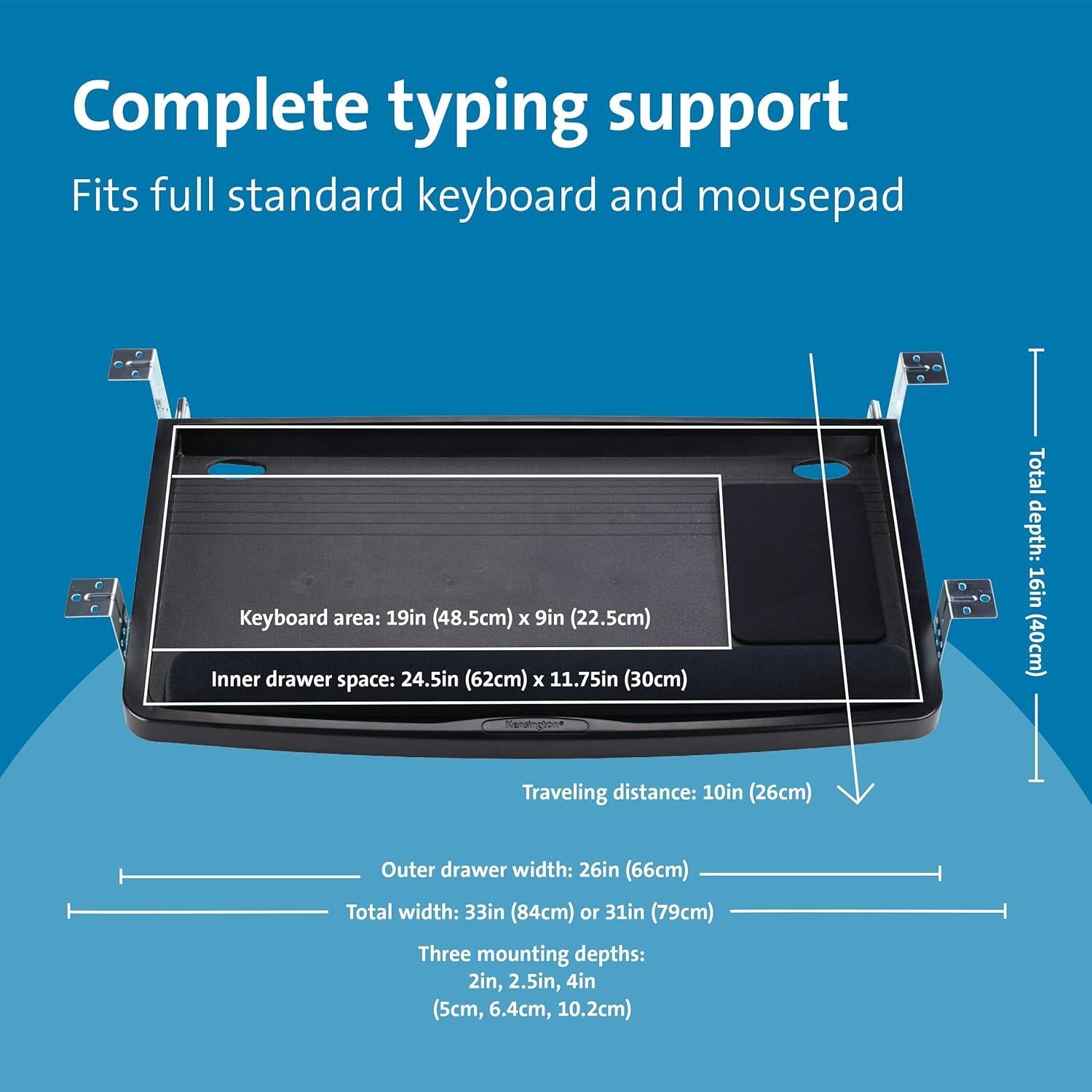 Bandeja de Teclado Ergonómica Kensington SmartFit 62,23x29,85cm