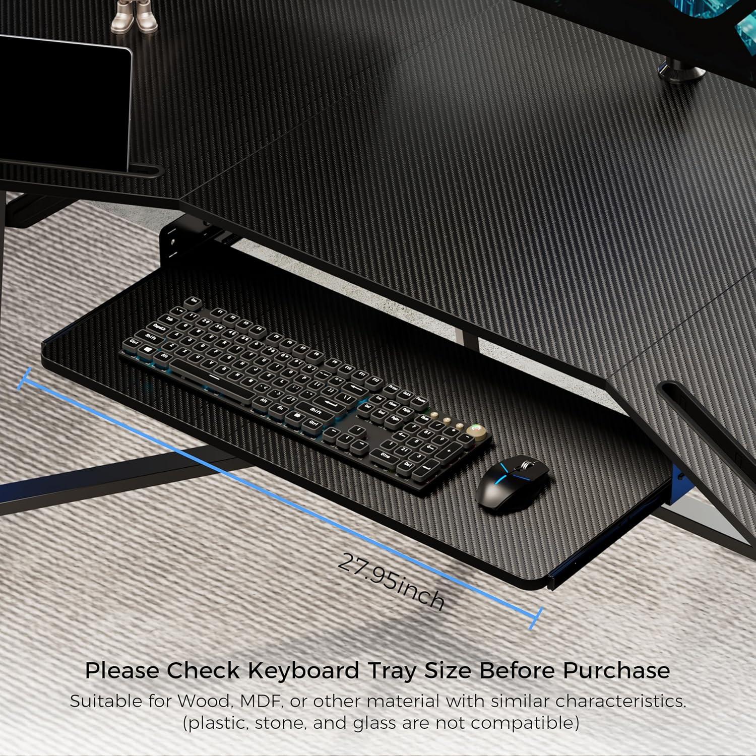 Bandeja de Teclado Ajustable EUREKA ERGONOMIC 71x28 cm