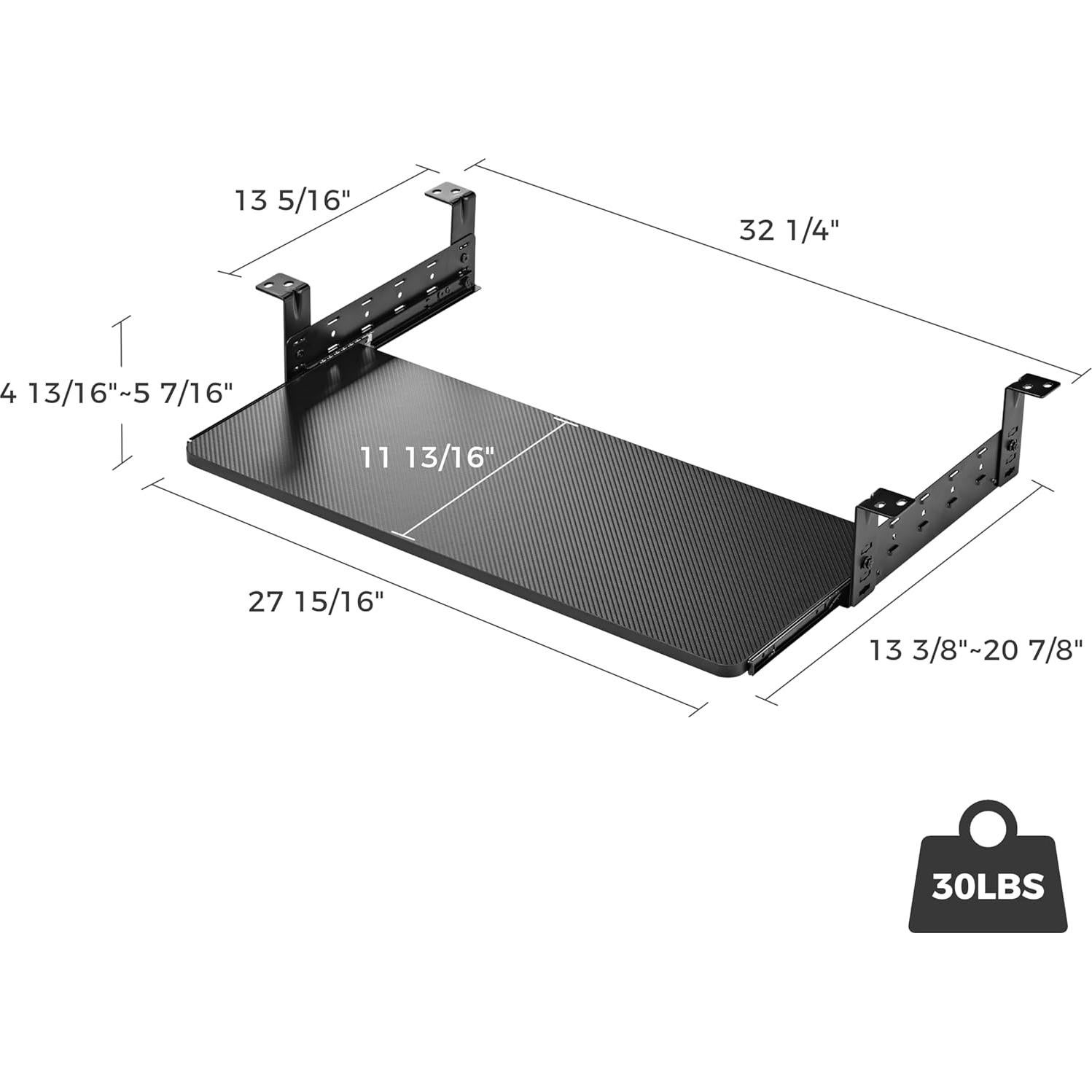 Bandeja de Teclado Ajustable EUREKA ERGONOMIC 71x28 cm
