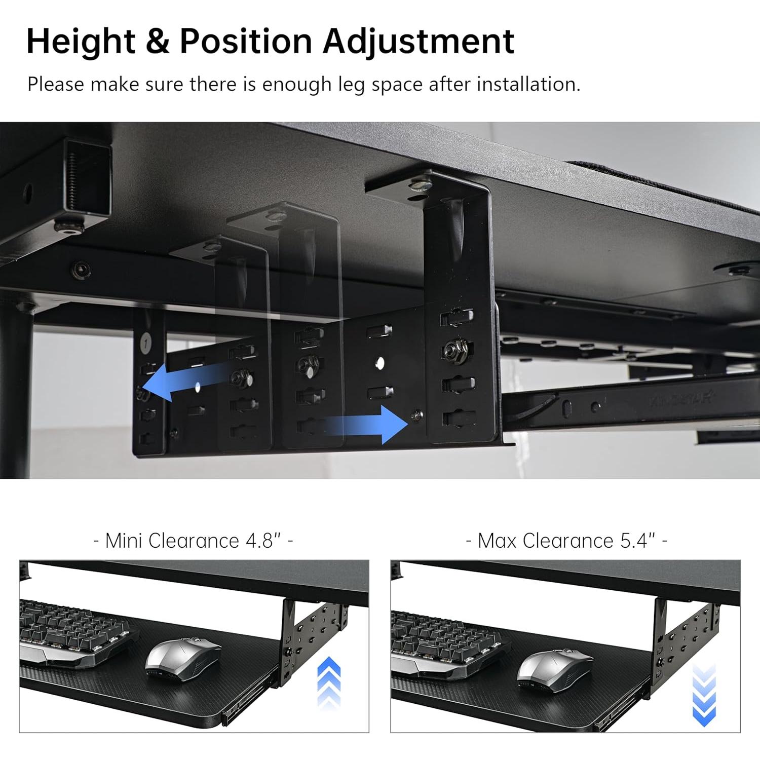 Bandeja de Teclado Ajustable EUREKA ERGONOMIC 71x28 cm
