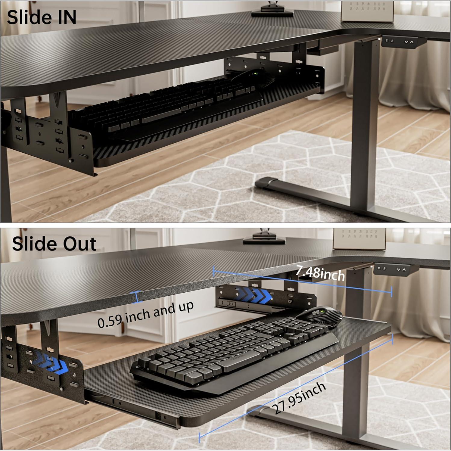 Bandeja de Teclado Ajustable EUREKA ERGONOMIC 71x28 cm