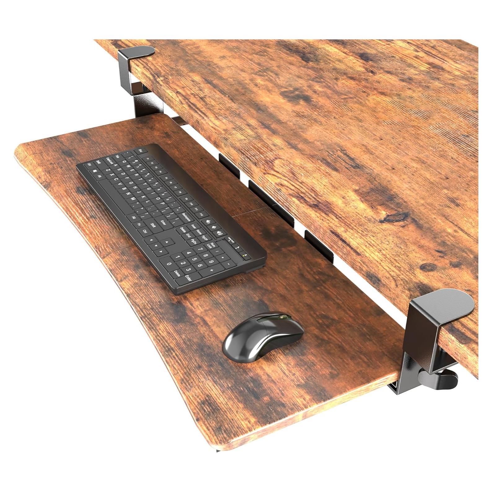 Bandeja de Teclado Deslizante UPGRAVITY 80 cm Marrón Rústico