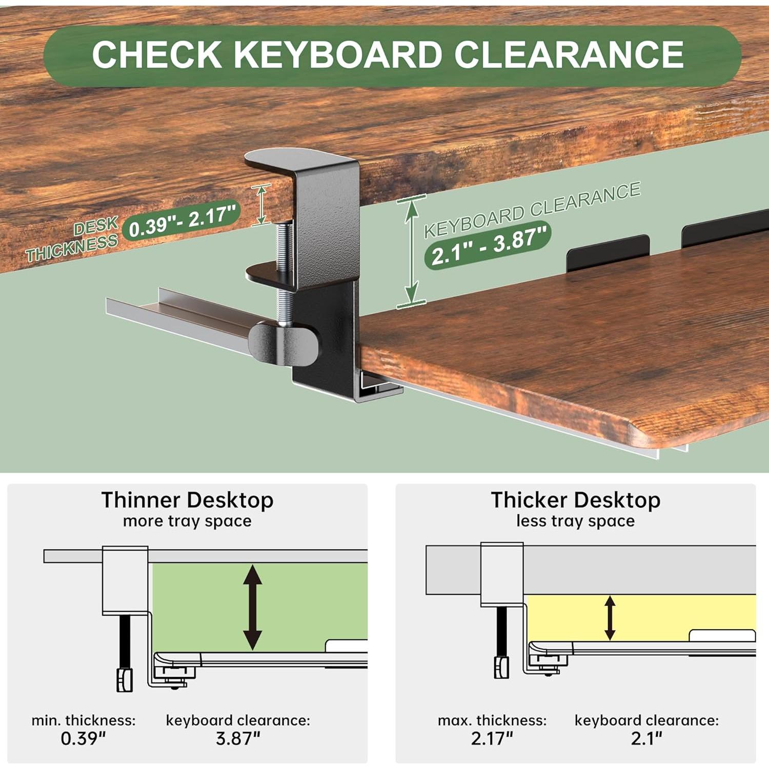 Bandeja de Teclado Deslizante UPGRAVITY 80 cm Marrón Rústico