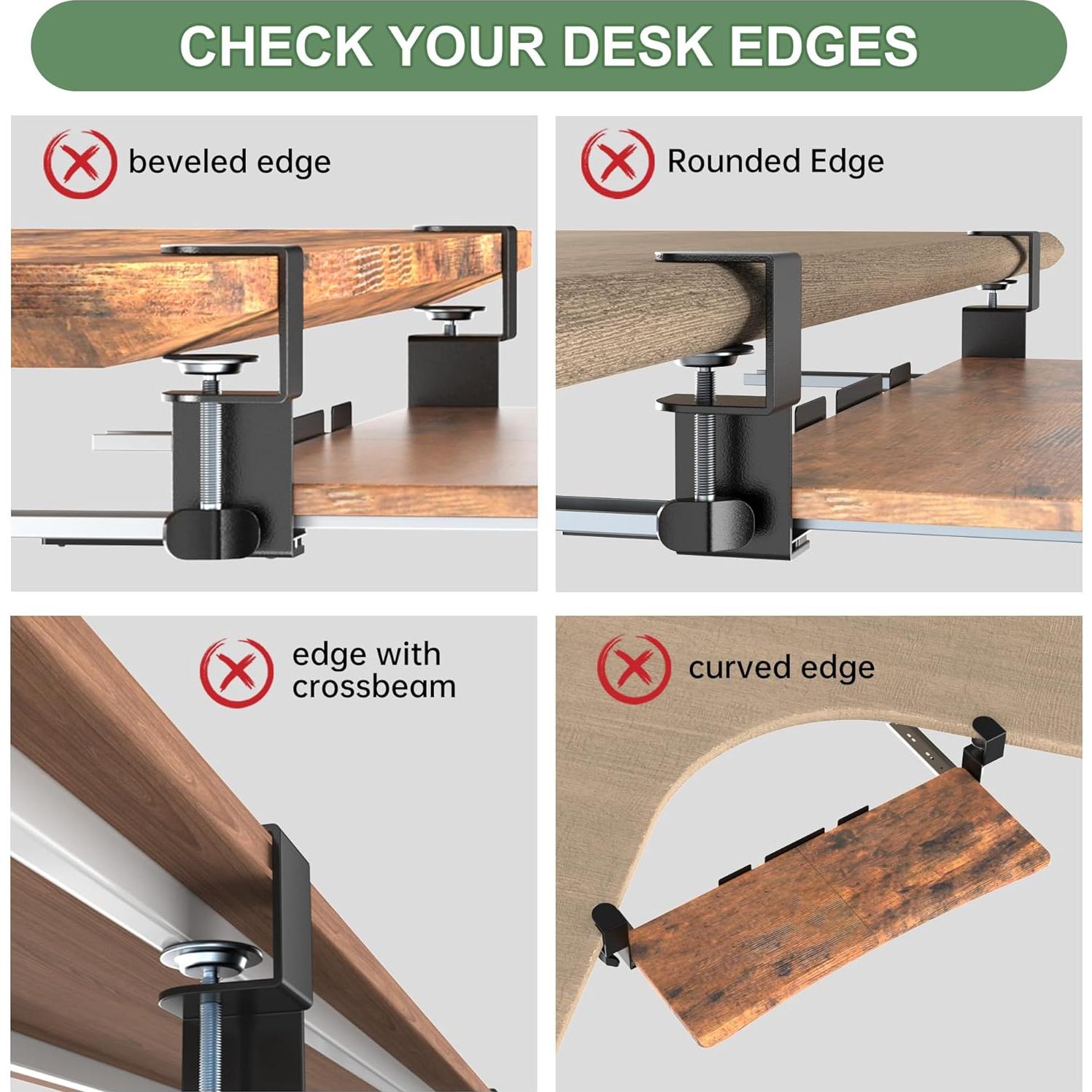 Bandeja de Teclado Deslizante UPGRAVITY 80 cm Marrón Rústico