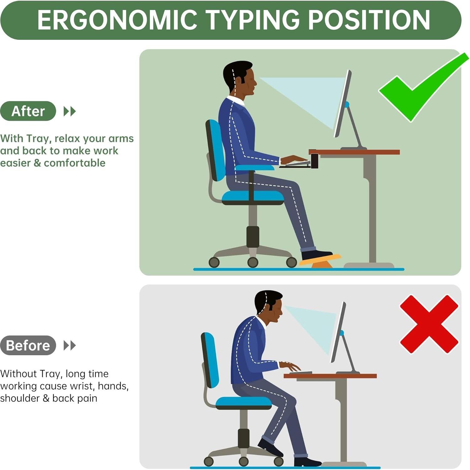 Bandeja de Teclado Deslizante UPGRAVITY 80 cm Marrón Rústico