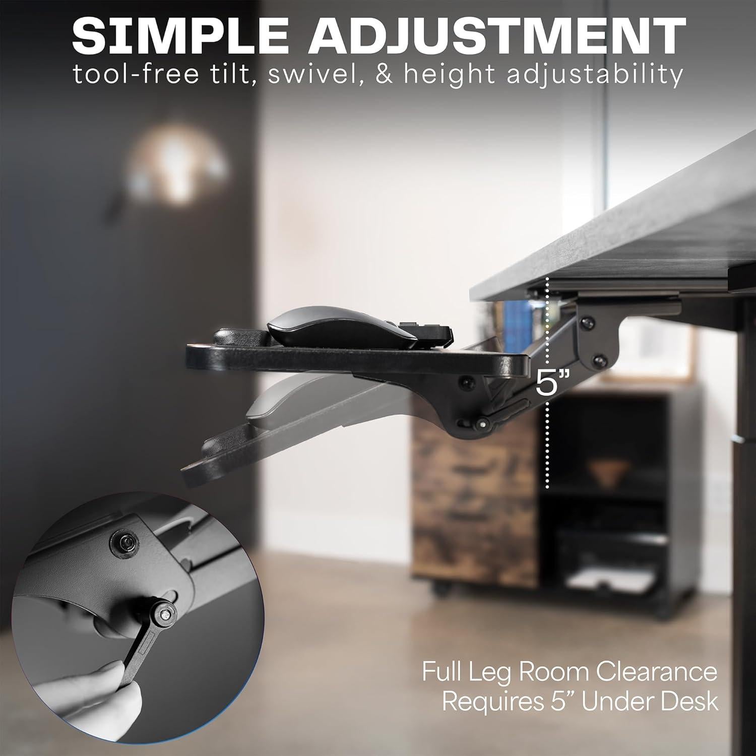 Bandeja Ergonómica VIVO para Teclado y Ratón 63,5 cm