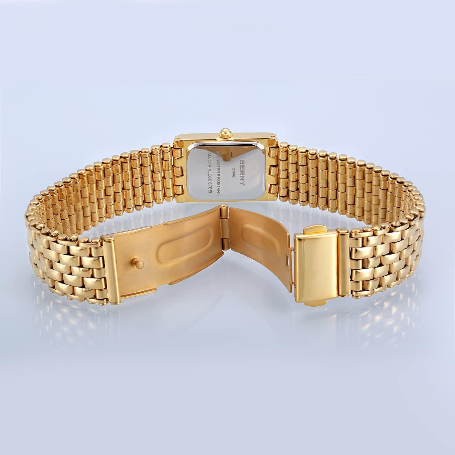 Reloj de pulsera dorado BERNY para mujeres 2166L-B cuarzo