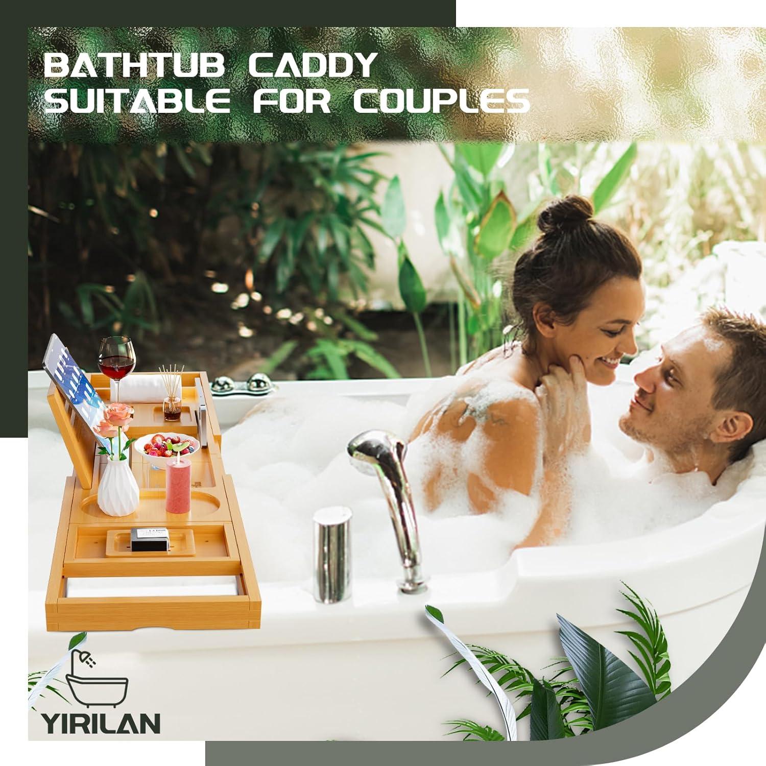 Bandeja de Baño Premium Yirilan Expandible Bambú 103,83 cm