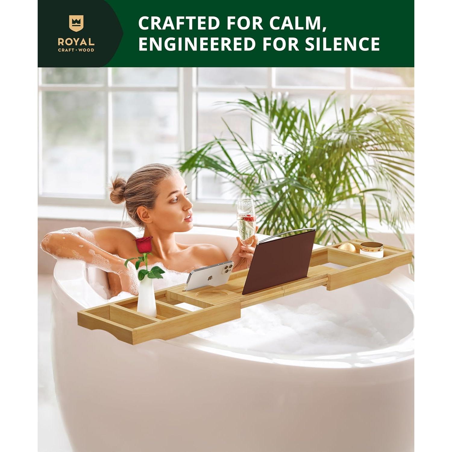 Bandeja de Baño Plegable Royal Craft Wood - Bambú Natural