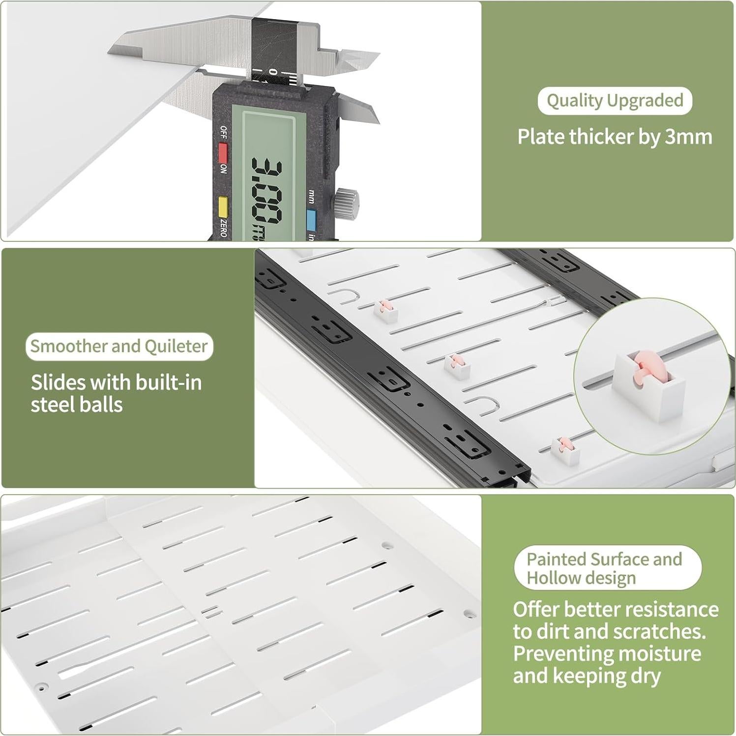 Organizador de Gabinete Extraíble DOMNIU 2 Piezas Blanco 29-44 cm