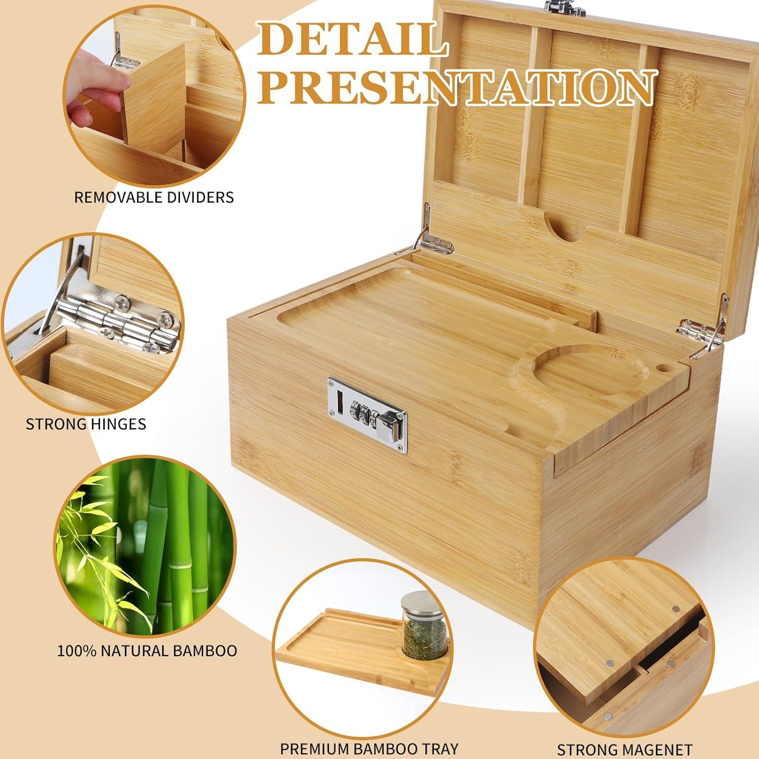 Caja de Almacenamiento BELO VALE de Bambú con Cerradura 25.4x17.8cm