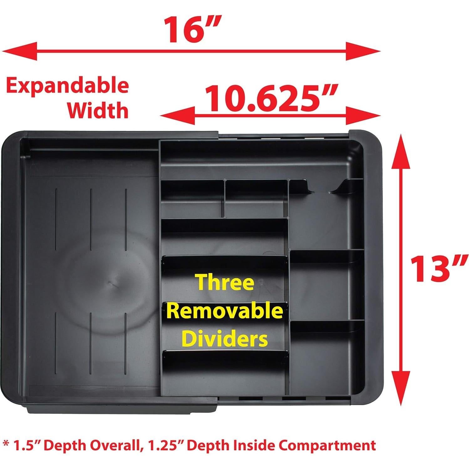 Bandeja de Cajón Expandible Officemate Negra 26-40 cm
