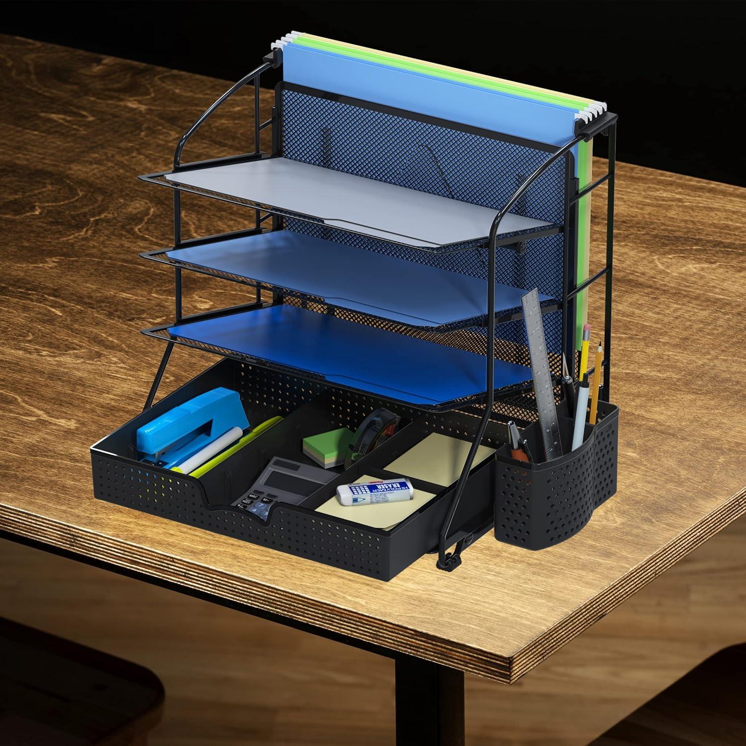 Organizador de Documentos Simple Houseware Negro 3 Niveles