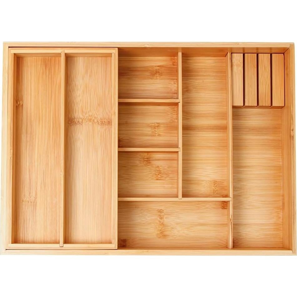 Organizador de Cajón de Cocina COIWAI de Bambú Natural