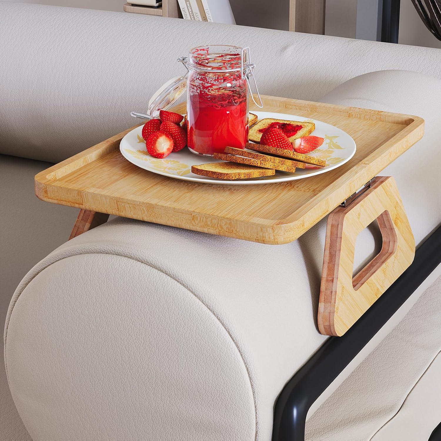 Bandeja para Brazo de Sofá Danfoxer de Bambú Natural