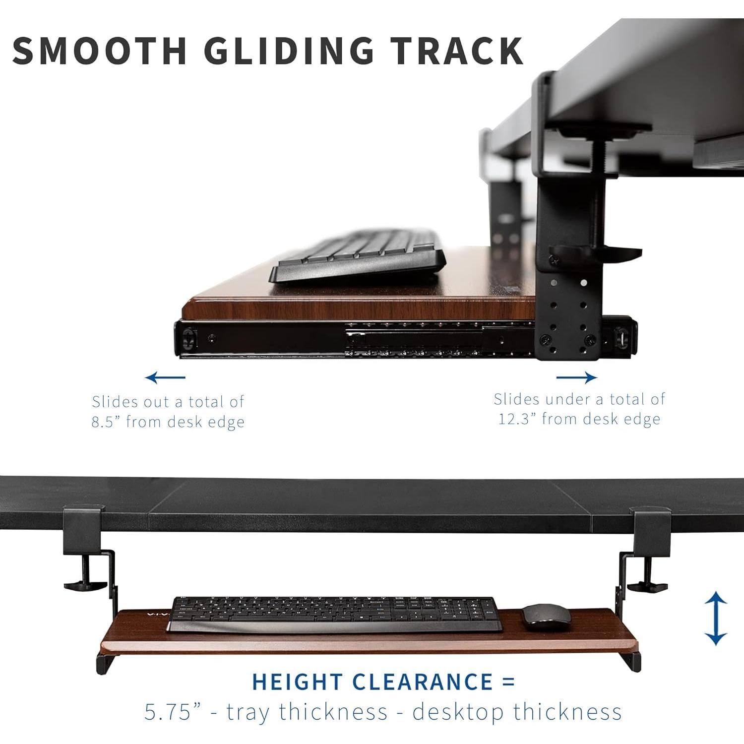 Juego de Rieles Ajustables VIVO para Bandeja de Teclado
